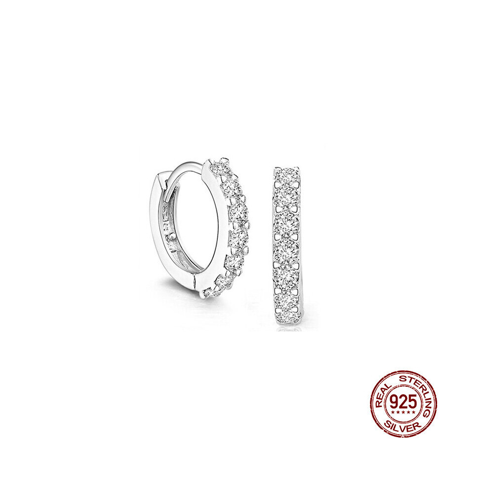 100% Real 925 Sterling Silver Crystal Circle Earring For Women Making Jewelry Gift Wedding Party Engagement E024-image-OPC-PBRGJ8W-NEW