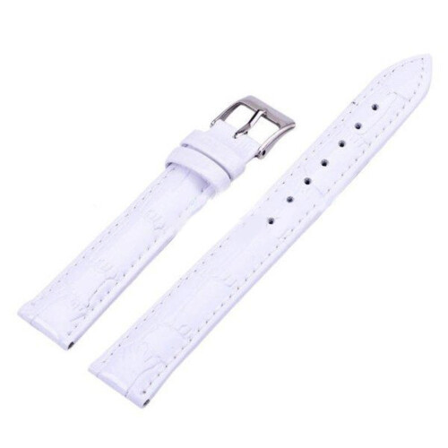 (White, 25mm) DIY Leather Watch Strap Plain Weave Watchband Straps For Watches Women Men Watch Band 12MM, 14MM, 16MM, 18MM, 20MM