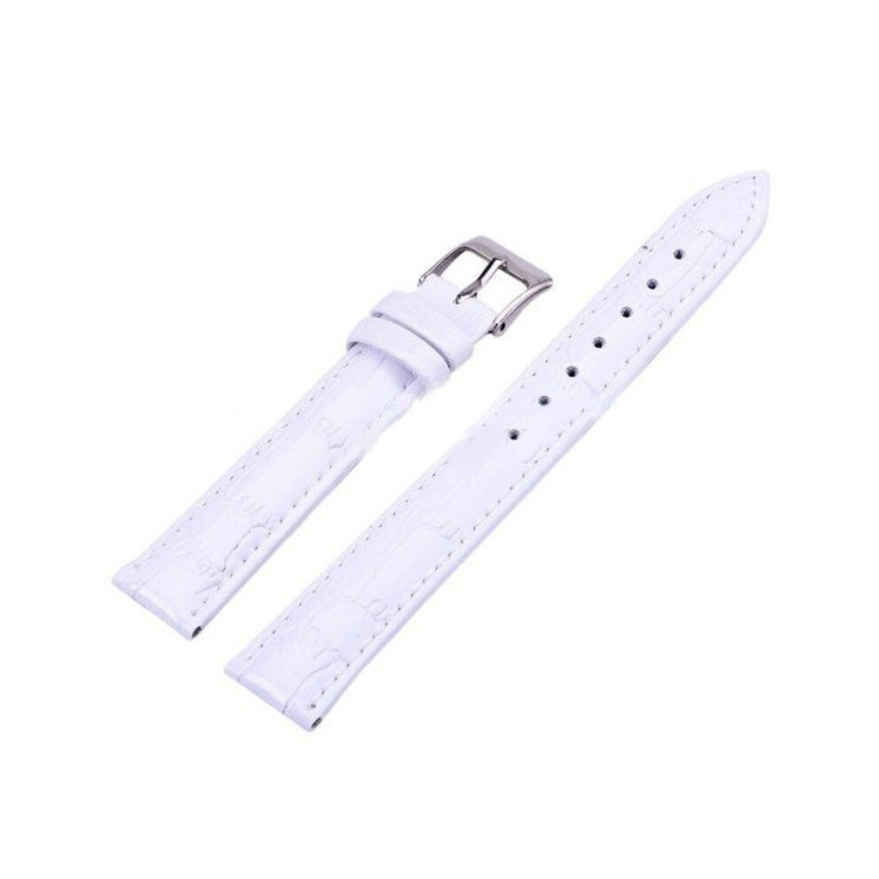 (White, 25mm) DIY Leather Watch Strap Plain Weave Watchband Straps For Watches Women Men Watch Band 12MM, 14MM, 16MM, 18MM, 20MM