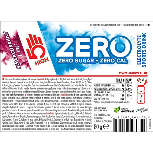 HIGH5 ZERO Electrolyte Hydration Tablets - Blackcurrant, Sugar-Free, with Vitamin C, Sodium & Magnesium - 20 Count 2