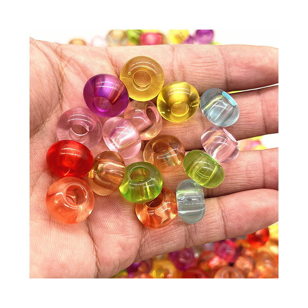 20pcs/lot 14mm Mix Colour Big Hole Acrylic Beads Spacer Loose Beads for Jewelry Making DIY Accessories-image-OPC-PBRGKNS-NEW