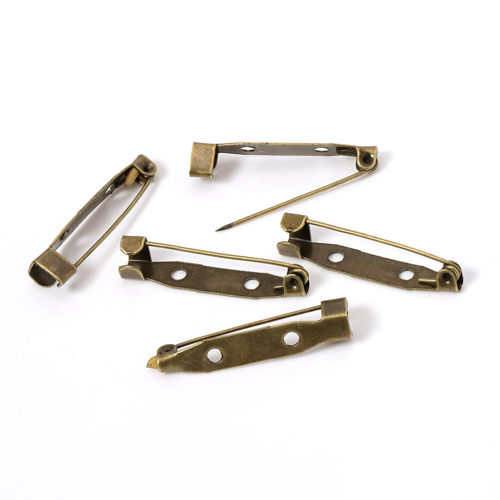 (White, 20mm) 50pcs Metal Brooch Clip Base Pins Safety Pins Brooch Blank Settings Base 15 20 25 30 35mm For DIY Jewelry Making Brooch Supplies-image-OPC-PBRGKWY-NEW