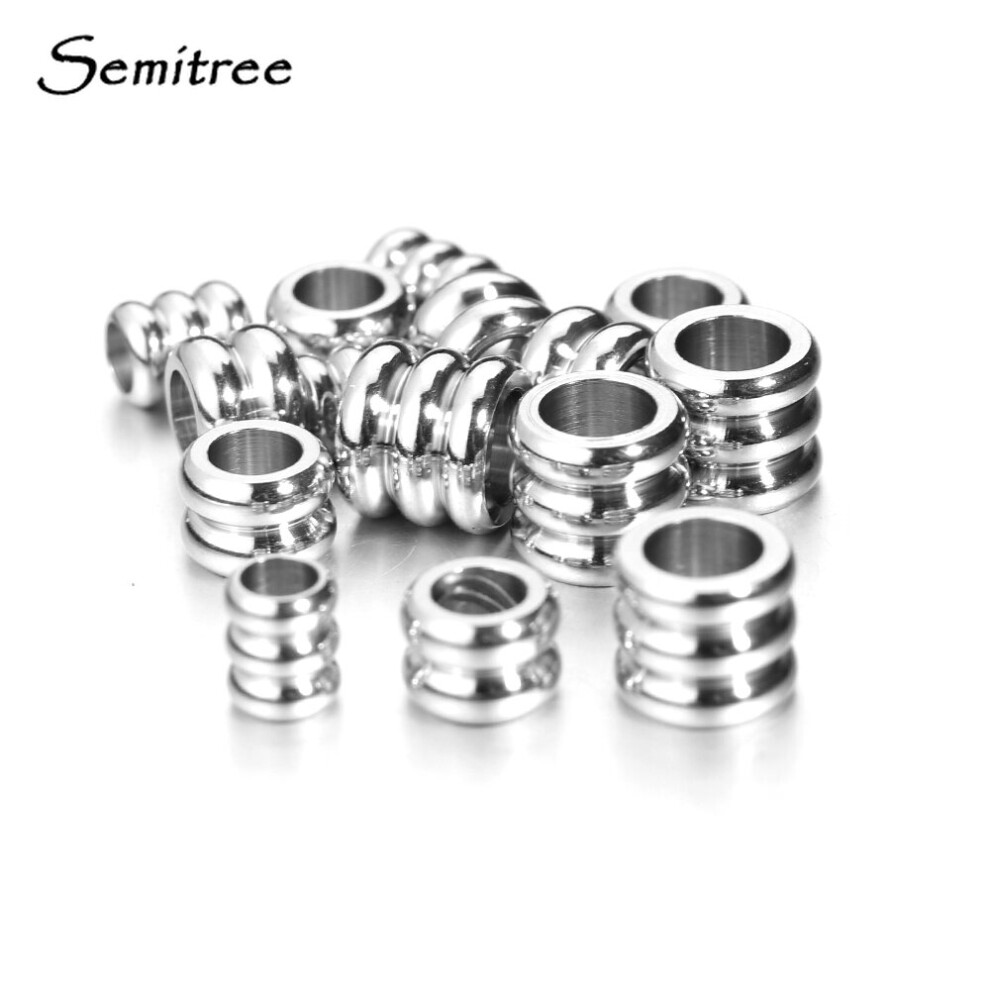 20pcs 3mm 4mm 5mm Stainless Steel Big Hole Spacer Beads DIY Charm Necklace Bracelet Jewelry Making Findings Accessories-image-OPC-PBRGM65-NEW