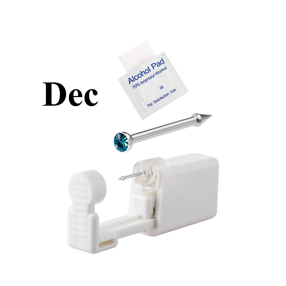 Blue 1 Unit Disposable Safe Sterile Piercing Unit For Cz Nose Studs Piercing Gun Piercer Tool Machine Kit Earring Stud Body Jewelry