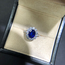 100% Sterling Silver Created Moissanite Royal Sapphire Gemstone Wedding Engagement Party Women's Ring Fine Jewelry
