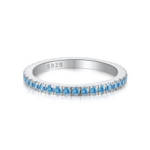 Wong Rain Classic 925 Sterling Silver Lab Sapphire High Carbon Diamonds Gemstone Wedding Band Ring Fine Jewelry