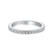 Wong Rain Classic 925 Sterling Silver Lab Sapphire High Carbon Diamonds Gemstone Wedding Band Ring Fine Jewelry