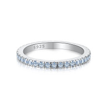 Wong Rain Classic 925 Sterling Silver Lab Sapphire High Carbon Diamonds Gemstone Wedding Band Ring Fine Jewelry