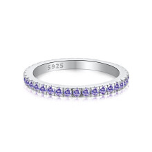 Wong Rain Classic 925 Sterling Silver Lab Sapphire High Carbon Diamonds Gemstone Wedding Band Ring Fine Jewelry