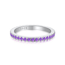 Wong Rain Classic 925 Sterling Silver Lab Sapphire High Carbon Diamonds Gemstone Wedding Band Ring Fine Jewelry