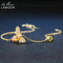 Bee Bracelet For Woman Citrine Gemstones Bracelets 925 Sterling Silve 14K Plated Jewelry For Lover LMHI002