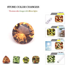 CSJ Created Diaspore Zultanite Round Cut Loose Gemstone Sultanite For Diy Fine Jewelry 925 Silver Mounting Change Stone