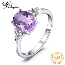 Oval Purple Created Alexandrite Sapphire Solid 925 Sterling Silver Rings for Women Gemstone Jewelry
