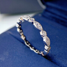 18K Plated 925 Sterling Silver Sapphire Gemstone Wedding Band Ring for Women Fine Jewelry