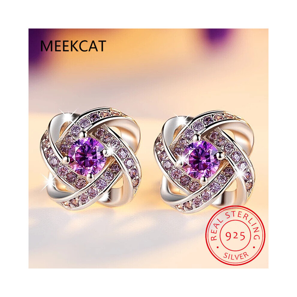 Amethyst Stud Earrings 925 Sterling Silver Earrings Women Gemstones Earings Fine Jewelry Multicoloured