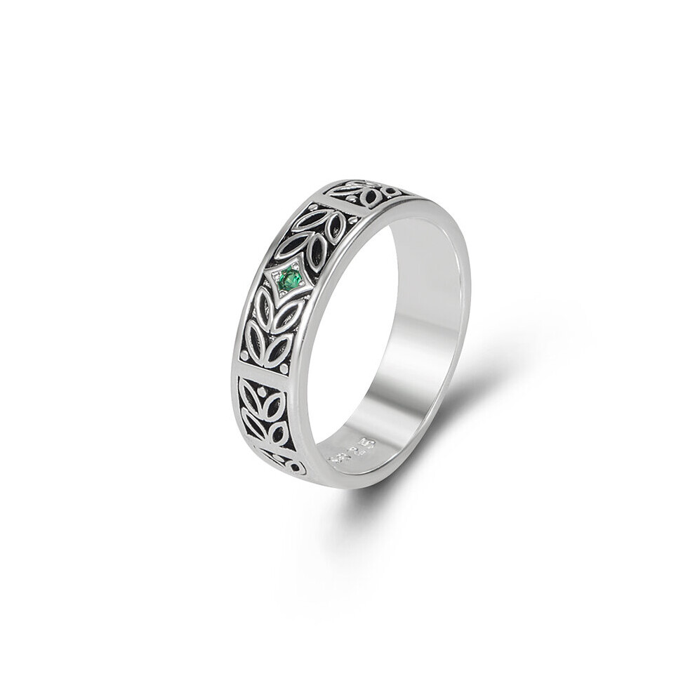 Vintage Women Men Ring 925 Silver Jewelry with Zircon Gemstone Finger Rings Accessories for Wedding Engagement Gift