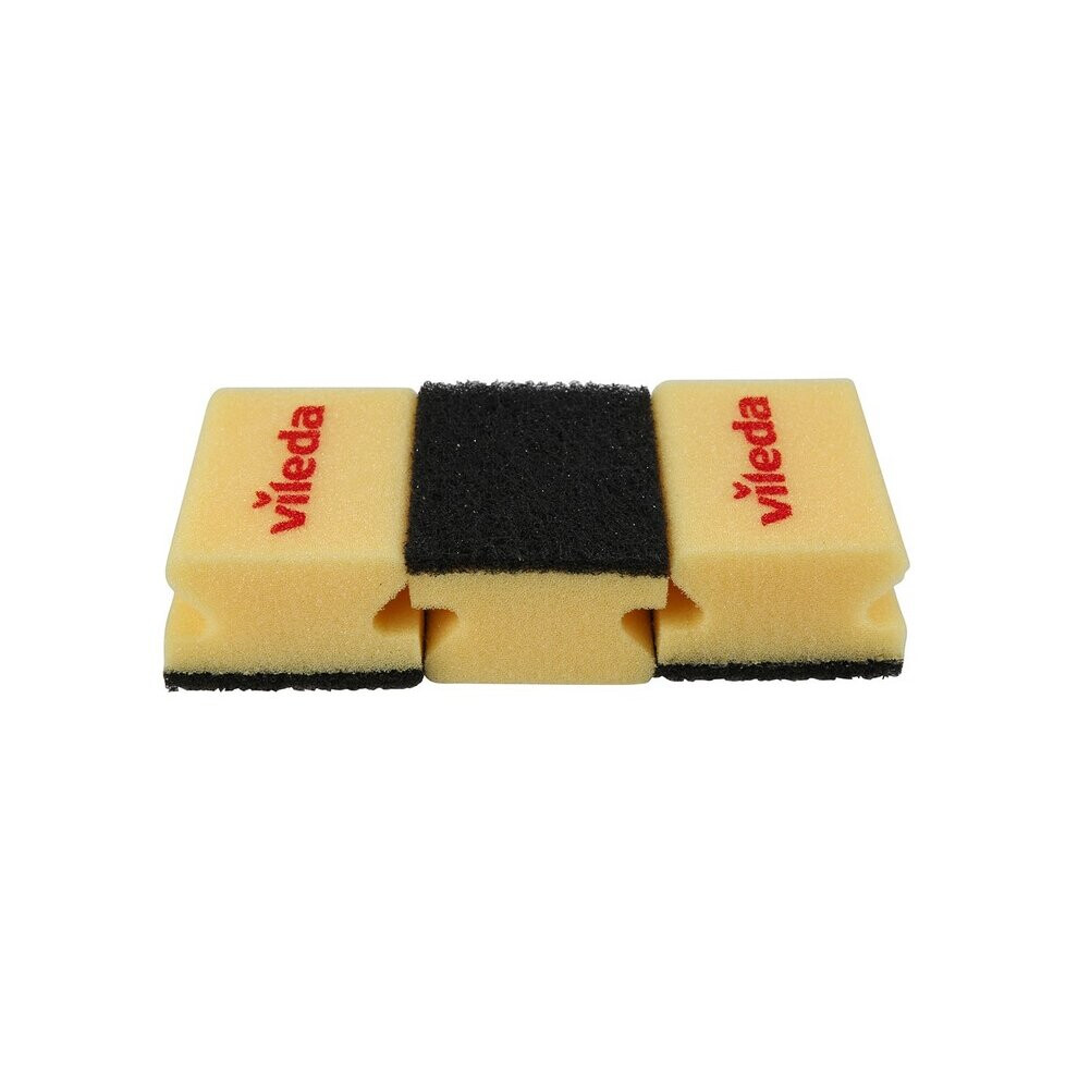 Vileda Glitzi Sponges - Pack Of 3 Ultra-Absorbent Cleaning Sponges For Effective Dishwashing And Surface Cleaning Black