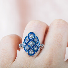 Cellacity Sapphire Gemstone Ring 100% 925 Sterling Silver male female ring silver fine jewelry wedding party