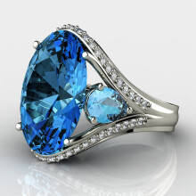 925 Silver Women Rings Jewelry for Wedding Party Oval Shaped Sapphire Emerald Gemstones Ornaments Ring