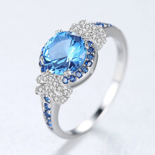 Big Pure 925 Sterling Silver Sapphire Gemstone Rings for Women Fine Jewelry Engagement & Wedding accessories