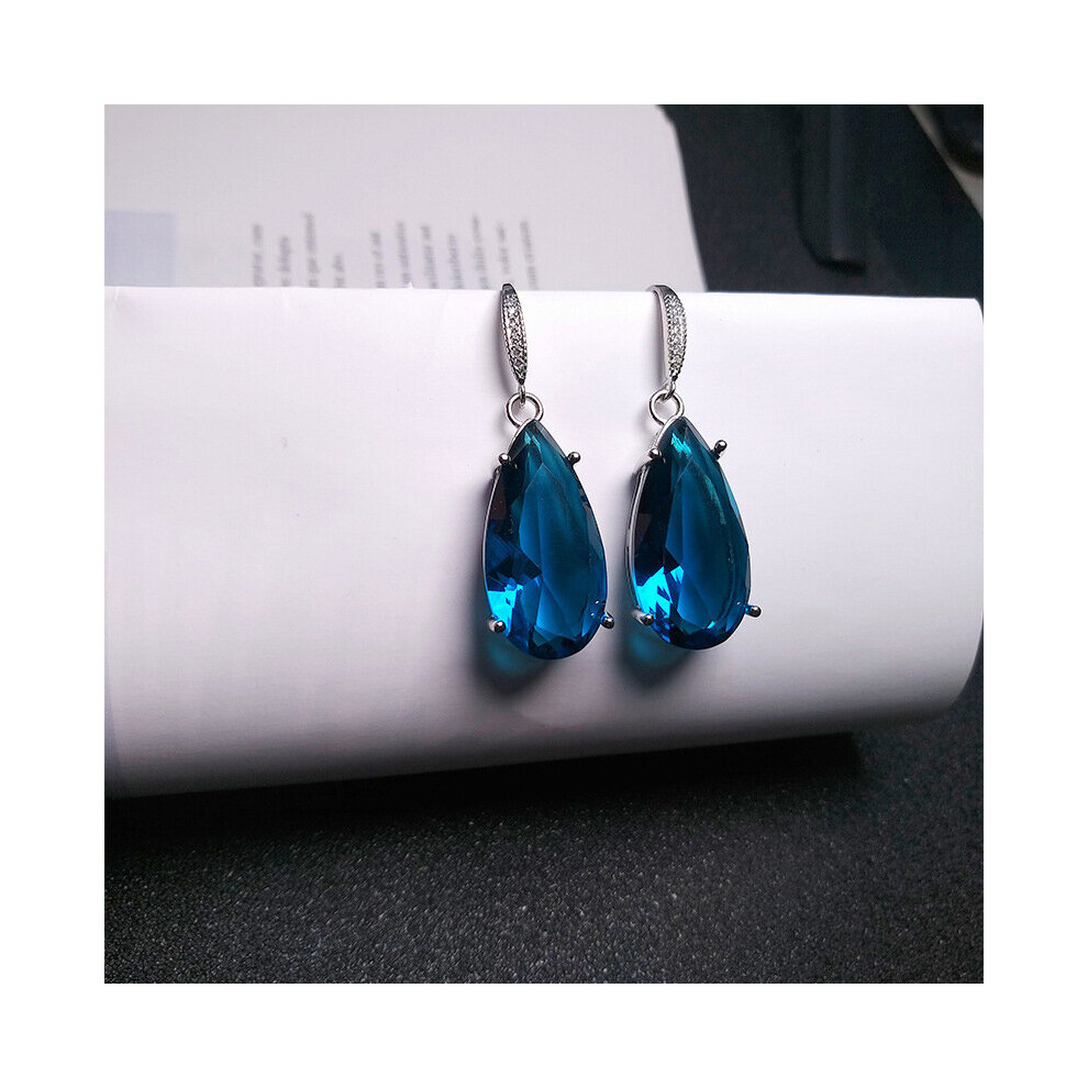 Earrings 925 Silver Jewelry Water Drop Shape Zircon Gemstone Earrings Accessories for Women Wedding Party Gift Ornaments-image-OPC-PBRGTNV-NEW