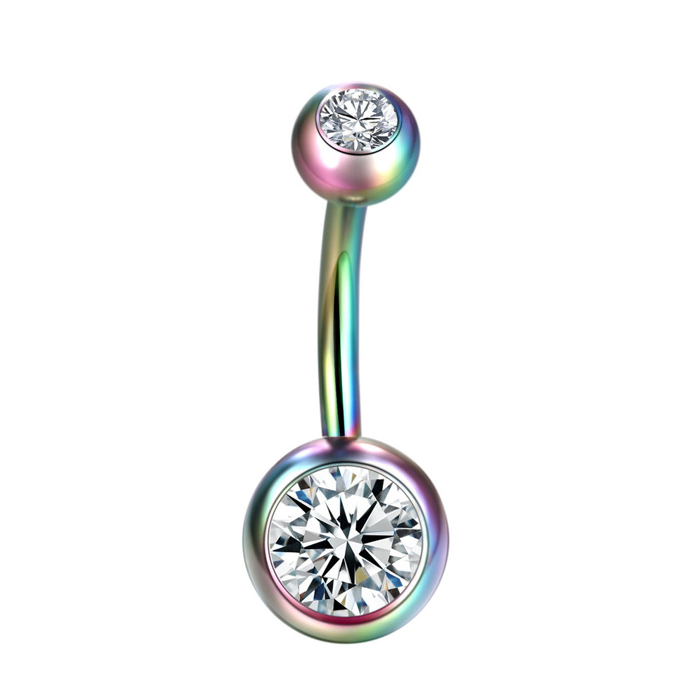 1PC 14G Belly Button Ring Navel Nombril Piercings Surgical Steel Ear Rings CZ Body Piercing Jewelry 10mm Bar For Women Piercings-image-OPC-PBRGVHP-NEW