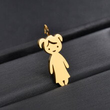 (White, 35cm) Acheerup Name Boy Girl Pendant Necklace Stainless Steel Personalized Date Kids Figure Necklaces Family Birthday