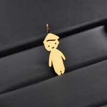 (White, 70cm) Acheerup Name Boy Girl Pendant Necklace Stainless Steel Personalized Date Kids Figure Necklaces Family Birthday