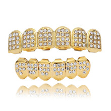 Teeth Top Bottom Hip Hop Silver Colour Iced Out CZ Teeth Grillz Top Bottom Men Women Jewelry Punk Hip hop Gothic Teeth
