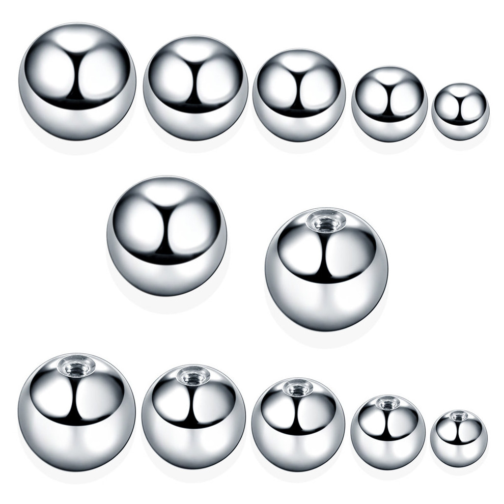 100pcs/lot 16G 14G Steel Screw Balls Accessories Body Jewelry Ring Lip Nipple Piercings Eyebrow Piercings Stretcher Rings Ball