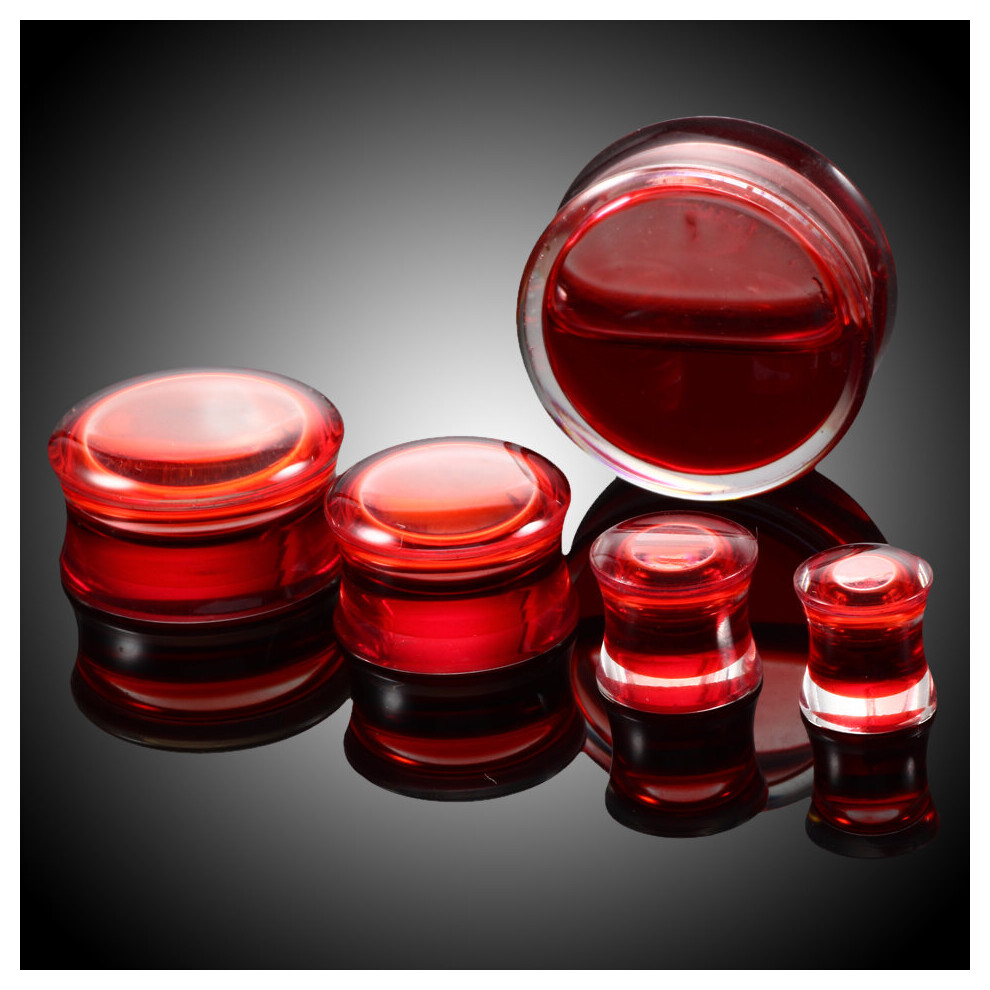 1Pair Acrylic Double Flared Ear Flesh Tunnels Plugs Red Liquid Ear Gauges Earring Expander Piercing Body Jewelrys 8mm-25mm-image-OPC-PBRGZVH-NEW