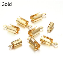 (White, M?15-25cm?) 30pcs Stainless Steel Rope Chain Cords Crimp Bead End Caps for Jewelry Making DIY Components Bracelet Necklace Squeeze Fastener
