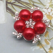 10pcs 27mm Alloy Pearl Buttons Sewing Accessories Diy Flat Back Wedding Clothing Silver Accessories