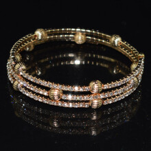 Crystal Pearl Bracelet Ladies Rhinestone Multi-layer Adjustable Bangles Cuffs Silver Plated Charm Bracelets Jewelry Gift