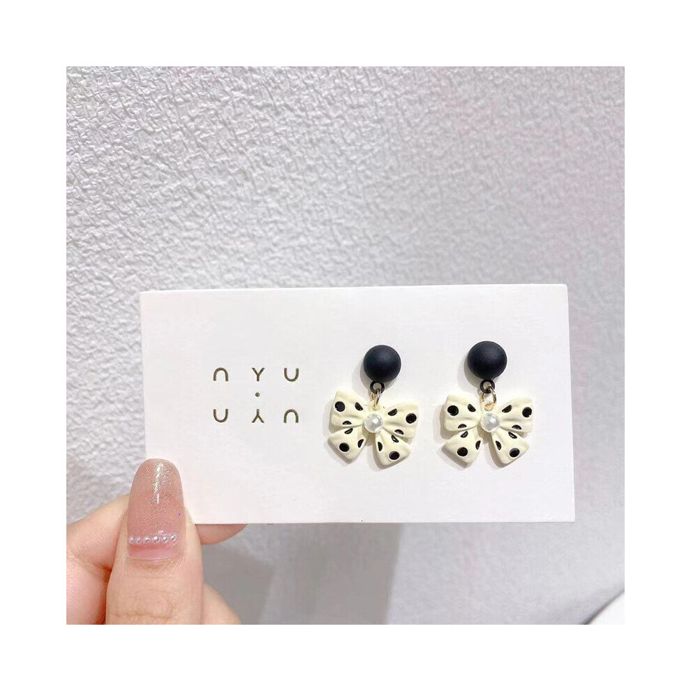 Bowknot Earrings for Women Pearl Flower Drop Earrings Boucle D'oreille Wedding Party Jewelry-image-OPC-PBRH77R-NEW