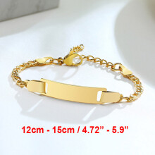 (dark green, 17cm) Baby Mom Anti Allergy Stainless Steel Bracelets Personalize Name Birth Date Bar Girls Boys Infant Baptism
