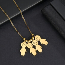 (White, 35cm) Boy Girl Kids Stainless Steel Pendant Personalized Beads Chain Necklace Engraved Name Date Jewelry Birthday Gift