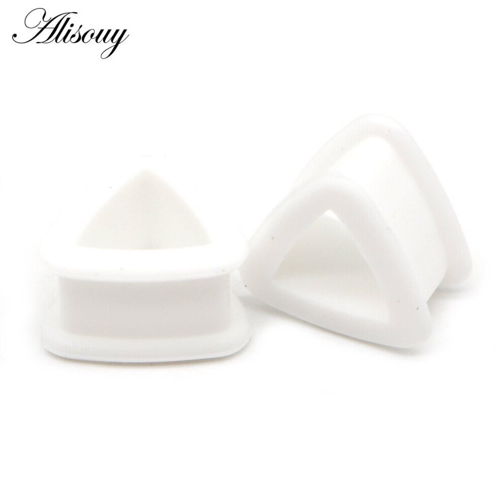 (Green) 2pcs Triangle Soft Silicone Ear Plugs Flesh Ear Tunnels Ear Gauges Ear Expanders 4-20mm Mix Colors Body Piercing Jewelry-image-OPC-PBRH98F-NEW