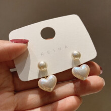 Pearl Heart Dangle Earrings Drop Earings Female Jewelry Accessories