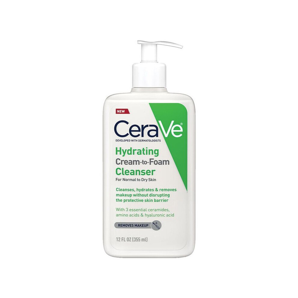 CeraVe Hydrating Cream-to-Foam Cleanser  Experience the Best of Both Worlds with this Cream-to-Foam Cleanser355ml