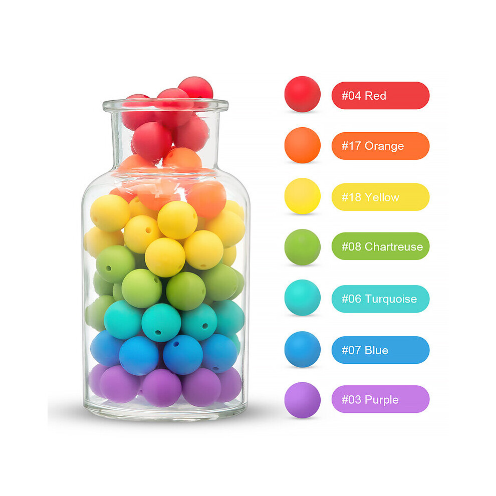 50pc/lot Silicone Loose Baby Bead 12mm DIY Chewable Colorful Teething Pacifier Chain Bracelet BPA Silicone Beads