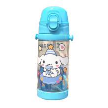 (Cinnamoroll) Straw Strap Sanrio Water Cup Leakproof Melody Cinnamoroll Kuromi Print Gift Kid