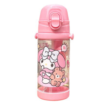 (Melody) Straw Strap Sanrio Water Cup Leakproof Melody Cinnamoroll Kuromi Print Gift Kid