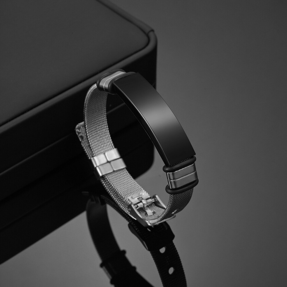 (Cobalt violet, 16.5cm) Atoztide Name Bracelets Wristband Chain Stainless Steel Adjusted Personalized Engraved Date for Men Bangle Jewelry Gift-image-OPC-PBRHGH6-NEW