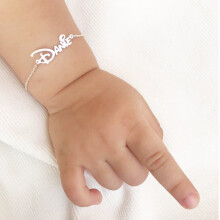Born Baby Name Bracelet Stainless Steel Not Allergic Personalized Kids Bracelet Jewelry For Children