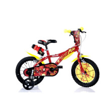 Dino Flash Kids 16-Inch Bike - Red/Yellow with Front Shield, 616-FH