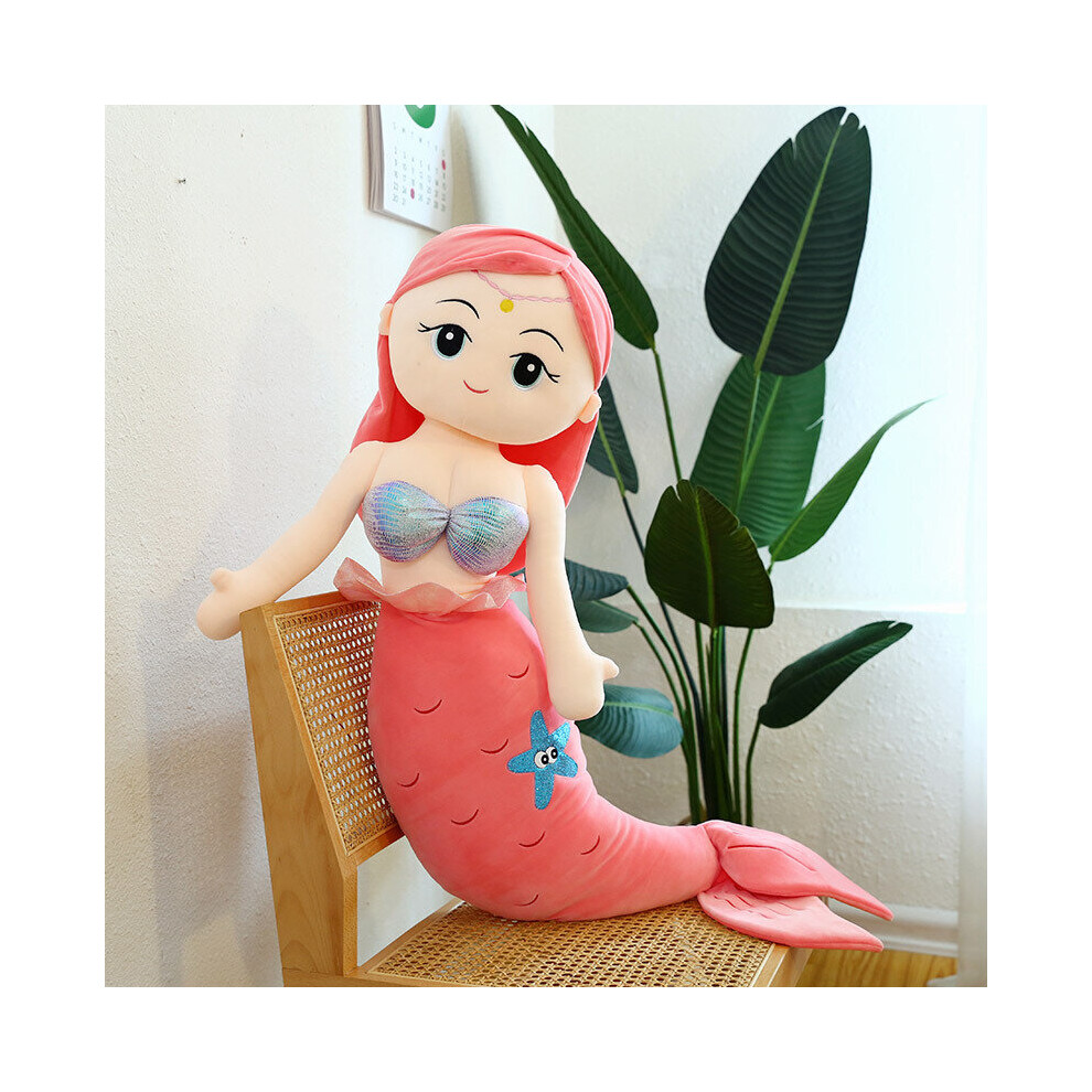 (red, 85cm) Large Mermaid Doll Kids Ragdoll Mermaid Plush toys-image-OPC-PBRHHHV-NEW