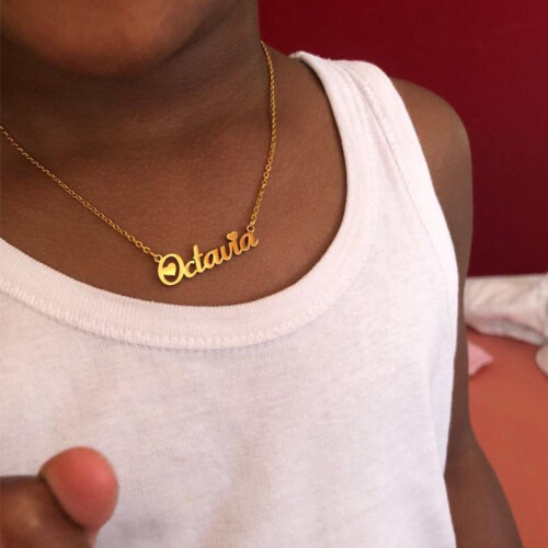 Personalized name necklace for 2024 babies