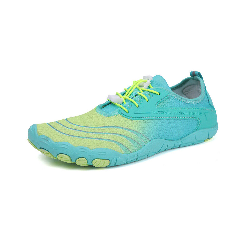 (Green, UK 6.5) Water Shoes Mens Womens Kids Quick Dry Swimming Pool Barefoot Aqua Shoes Size