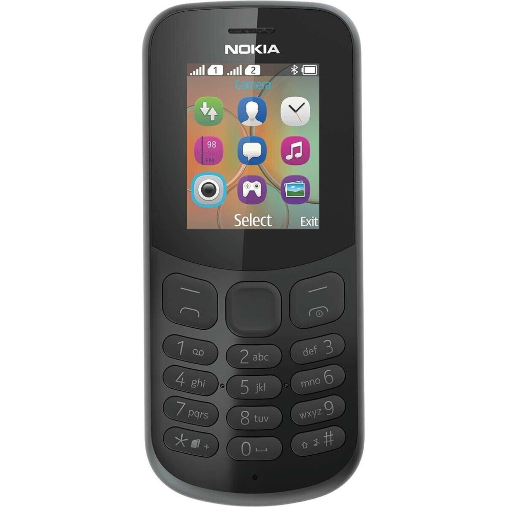 (Black) Nokia 130 Dual Sim Unlocked Mp3 FM Radio Bluetooth